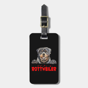 Etiqueta Para Maletas Cute Rottie Momma Perro Rottweiler Acuarela