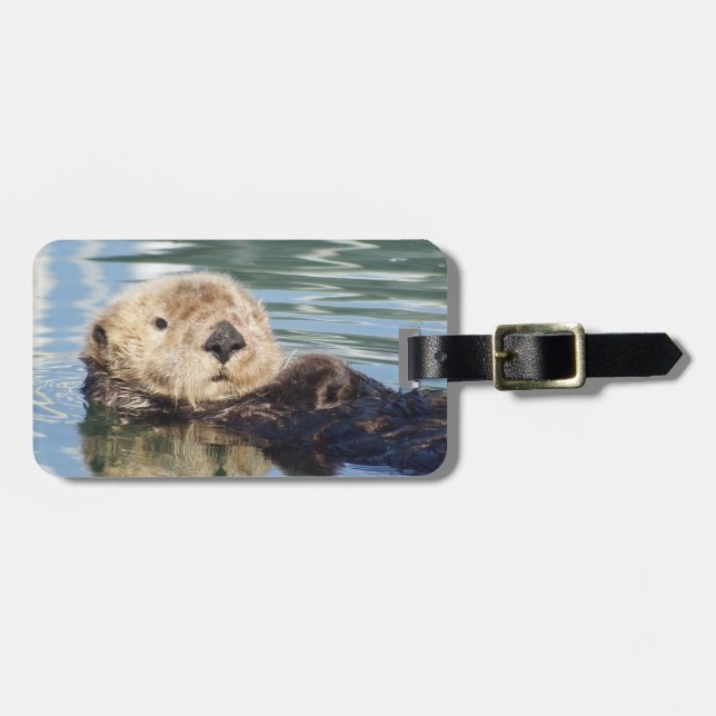 Etiqueta Para Maletas Cute sea otter (Frente Horizontal)