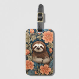 Etiqueta Para Maletas Cute Sloth Elegant Floral William Morris Inspired