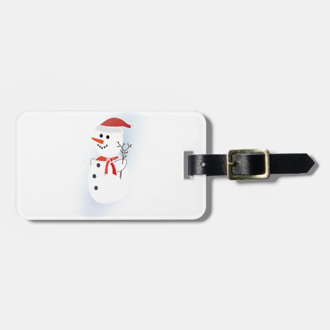 Etiqueta Para Maletas Cute Snowman (Frente Horizontal)