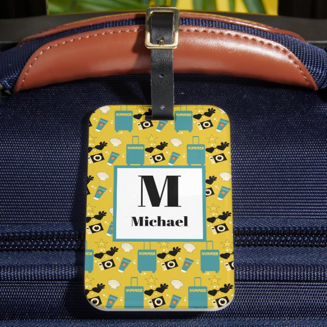 Etiqueta Para Maletas Cute Summer Vacation Elements Luggage Tag (Anverso In situ 2)