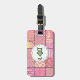 Etiqueta Para Maletas Cute Trendy y elegante lechuza personalizada
