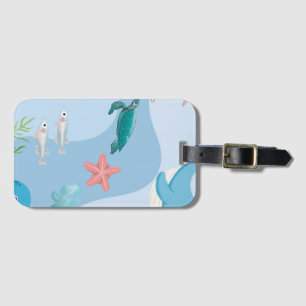 Etiqueta Para Maletas Cute Under the Sea Friends - tema subacuático