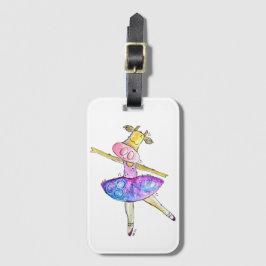 Etiqueta Para Maletas Cute Whimsical Ballerina Cow