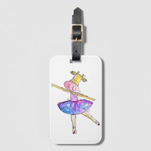 Etiqueta Para Maletas Cute Whimsical Ballerina Cow