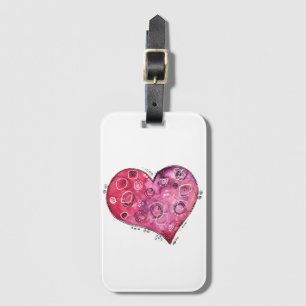 Etiqueta Para Maletas Cute Whimsical Heart Doodle