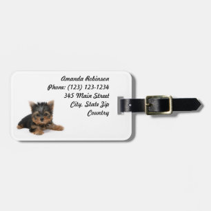 Etiqueta Para Maletas Cute Yorkshire Terrier Puppy