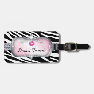 Etiqueta Para Maletas Cute Zebra Happy Travels Funny LuaggTag