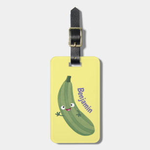 Etiqueta Para Maletas Cute zucchini feliz personalizado ilustracion