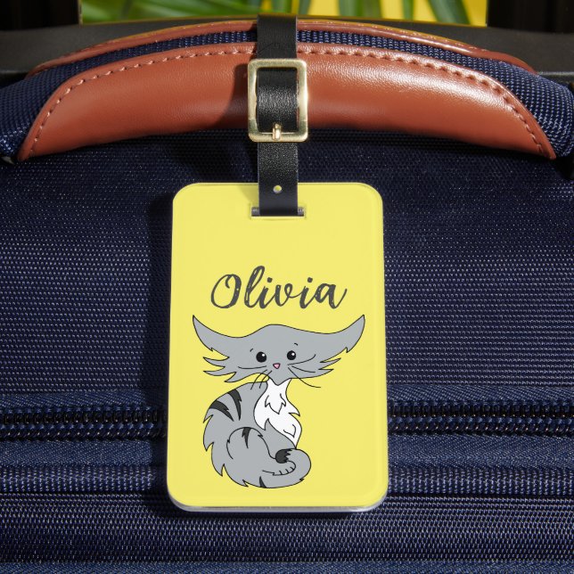 Etiqueta Para Maletas Cuto tabby Cat personalizado (Anverso In situ 2)