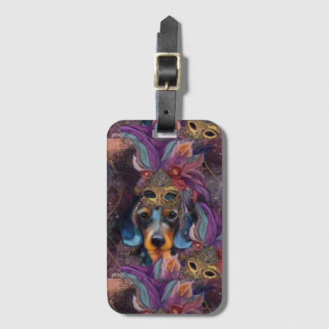 Etiqueta Para Maletas  Dachshund       (Anverso vertical)