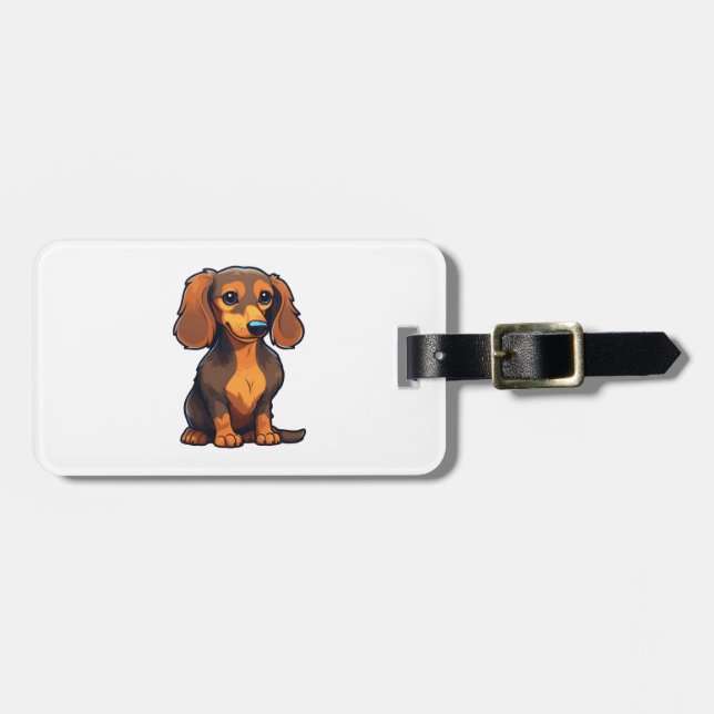 Etiqueta Para Maletas Dachshund 3 (Frente Horizontal)