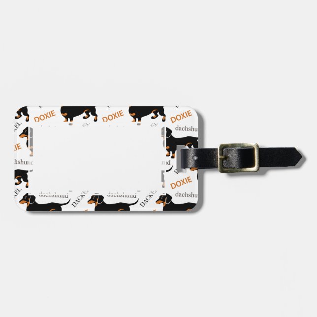 Etiqueta Para Maletas Dachshund o modelo lindo de Doxie (Frente Horizontal)