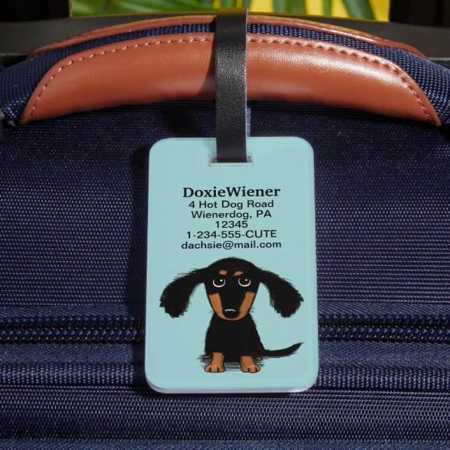 Etiqueta Para Maletas Dachshund Puppy (Reverso In Situ)