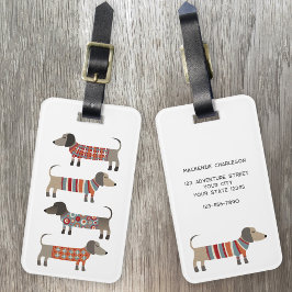 Etiqueta Para Maletas Dachshund Sausage Dog Nombre personalizado
