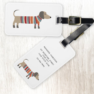 Etiqueta Para Maletas Dachshund Sausage Dog Personalizado