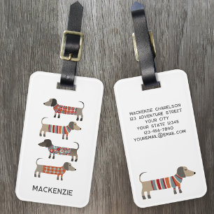Etiqueta Para Maletas Dachshund Sausage Dog Personalizado