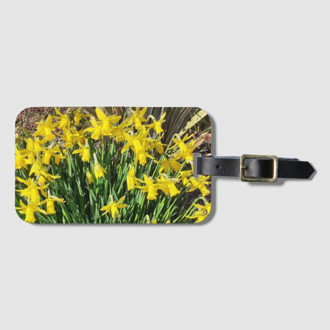 Etiqueta Para Maletas Daffodis amarillo primavera (Anverso horizontal)
