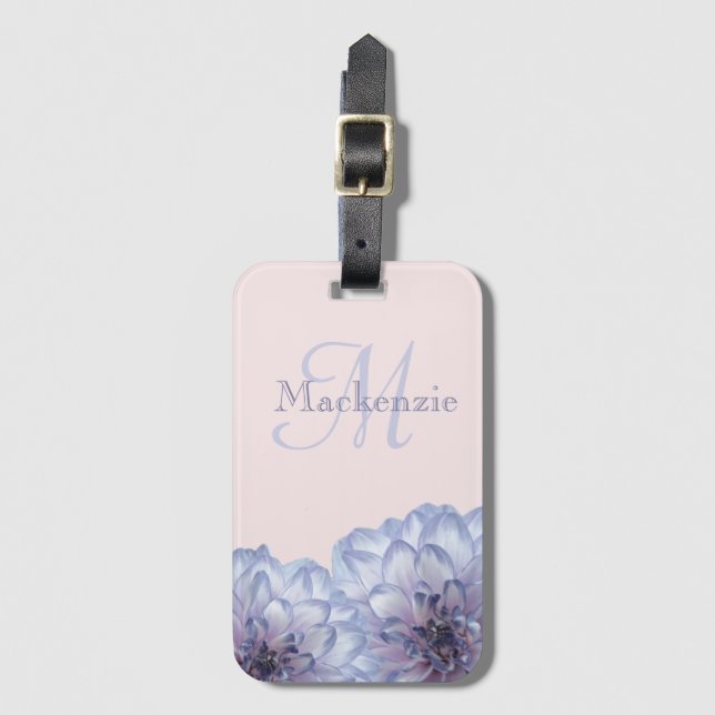 Etiqueta Para Maletas Dahlia flores lilac blasfemia nombre personalizado (Anverso vertical)