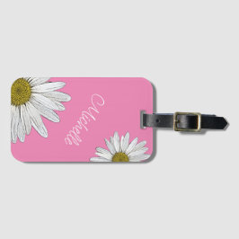 Etiqueta Para Maletas Daisies de moda personalizada Girly Pink