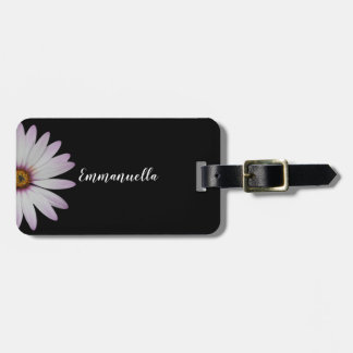 Etiqueta Para Maletas Daisy negro y blanco personalizado