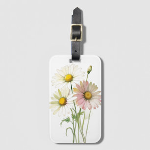 Etiqueta Para Maletas Daisy Watercolor Flower Profesional Moderno