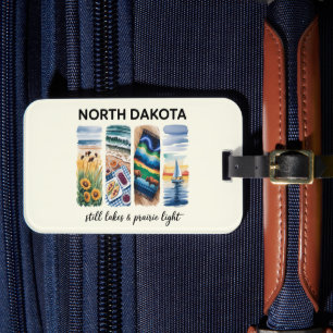 Etiqueta Para Maletas Dakota del Norte - Luz de los lagos y las praderas