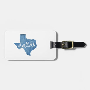 Etiqueta Para Maletas Dallas, Texas Wood Grain