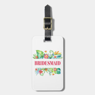 Etiqueta Para Maletas Damas de honor en boda de destino de playa tropica