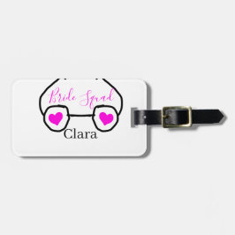 Etiqueta Para Maletas Damas de honor rosa negro gafas corazón dama de ho