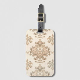Etiqueta Para Maletas Damasceno Antiguo Elegante Beige Casa de Campo Fra