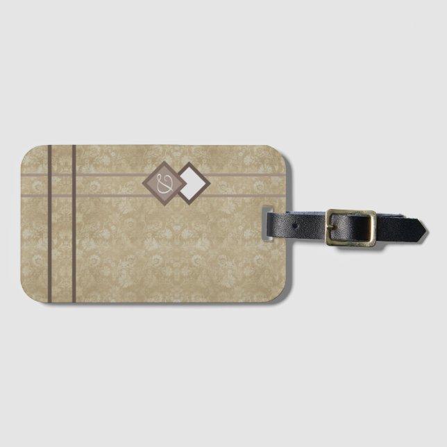 Etiqueta Para Maletas Damasco de oro (Anverso horizontal)