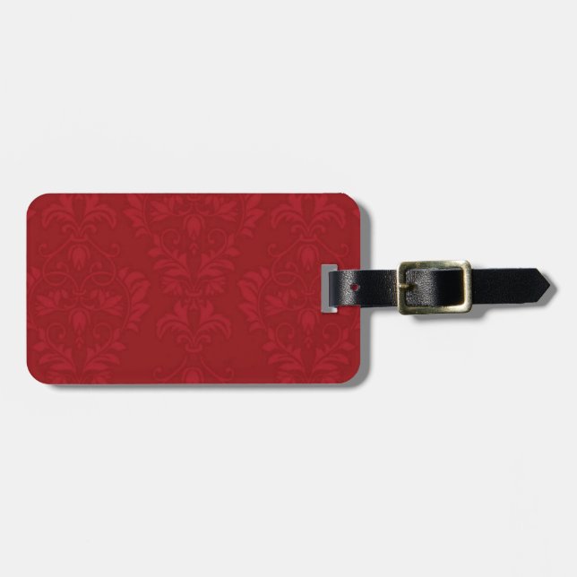 Etiqueta Para Maletas Damasco rojo (Frente Horizontal)
