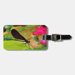 Etiqueta Para Maletas Damselfly y Rosa