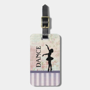 Etiqueta Para Maletas Dance - Ballerina Silhouette Vintage Background