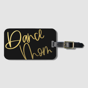 Etiqueta Para Maletas Dance Mom Gold y Black
