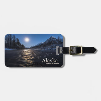 Etiqueta Para Maletas Danza de Alaska en el claro de luna