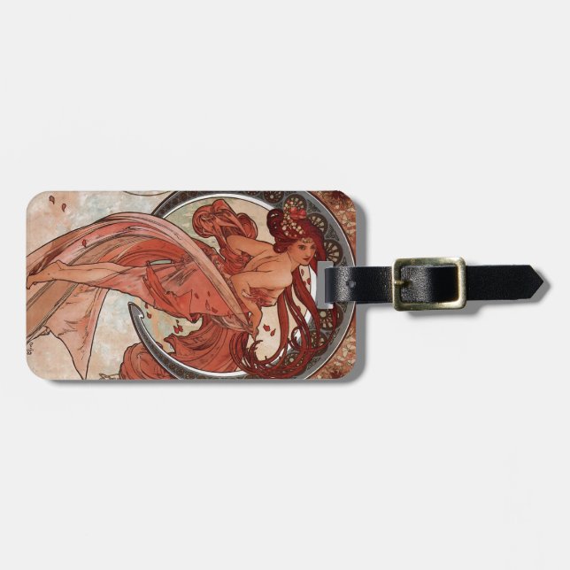 Etiqueta Para Maletas Danza de Alphons Mucha (Frente Horizontal)