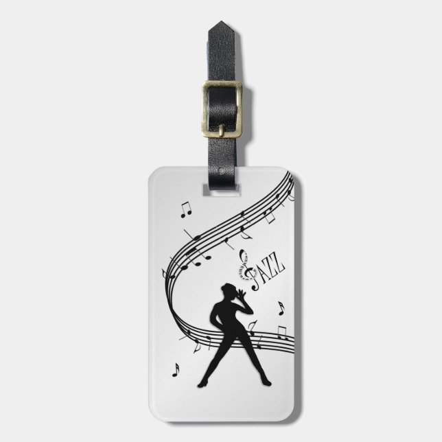 Etiqueta Para Maletas Danza de Jazz Plata (Frente Vertical)