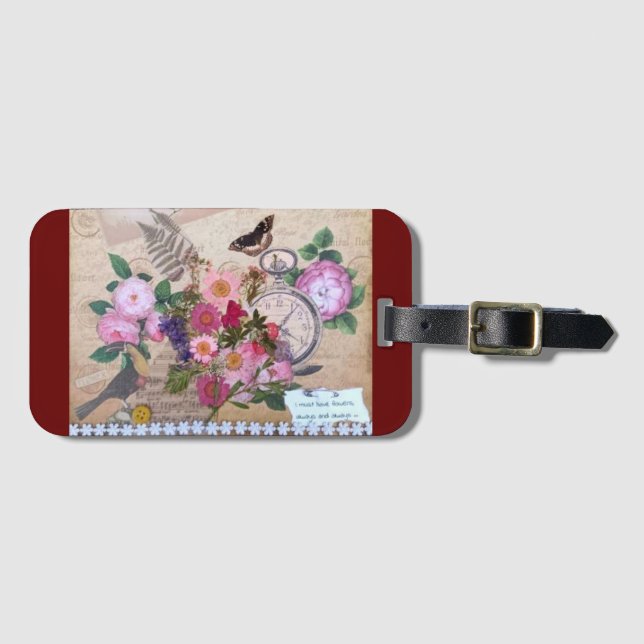 Etiqueta Para Maletas Debo Tener Flores (Anverso horizontal)