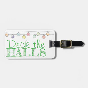 Etiqueta Para Maletas Deck the Halls Navidades Ornamentos acuáticos