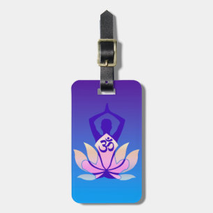 Etiqueta Para Maletas Decoración de la actitud de la yoga de OM Lotus