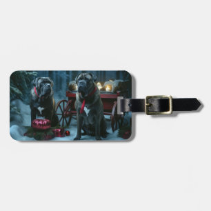 Etiqueta Para Maletas Decoración de los Navidades Cane Corso Snowy Sleig