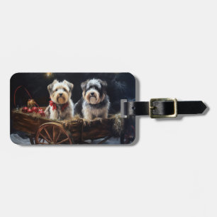 Etiqueta Para Maletas Decoración de los Navidades de Biewer Terrier Snow