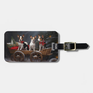 Etiqueta Para Maletas Decoración de los Navidades de Rat Terrier Snowy S