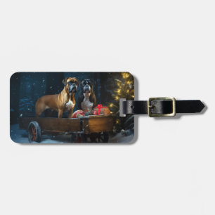 Etiqueta Para Maletas Decoración de Navidades Boxer Snowy Sleigh