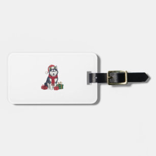 Etiqueta Para Maletas Decoración Fiesta Santa Alaskan Husky Dog Chris