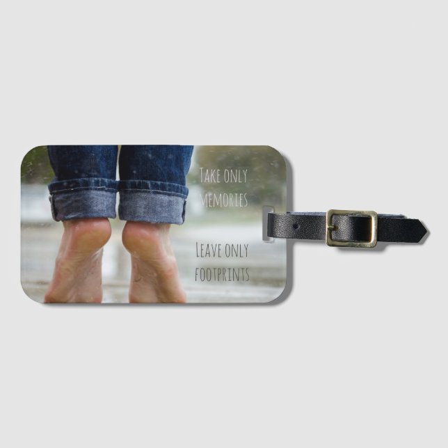Etiqueta Para Maletas Dejen huellas de Recuerdos (Anverso horizontal)