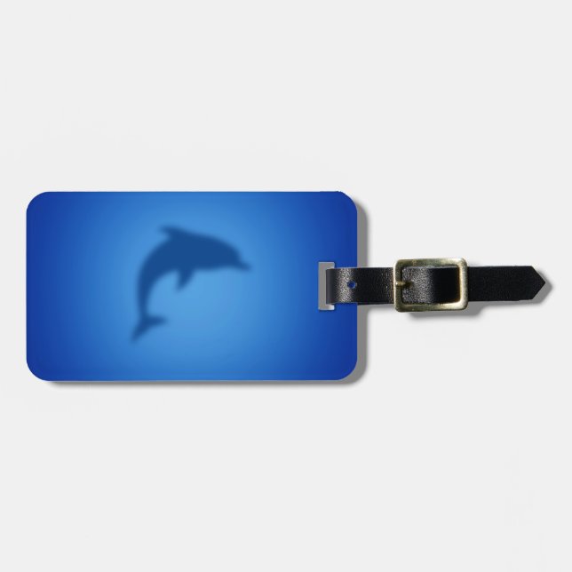 Etiqueta Para Maletas Delfín azul (Frente Horizontal)