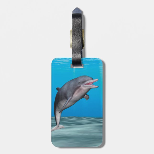 Etiqueta Para Maletas Delfín de Cute (Atrás Vertical)